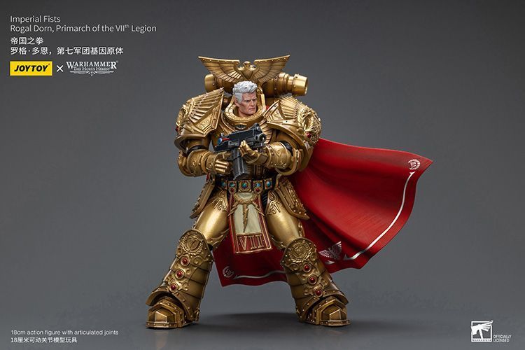 Фигурка из игры Warhammer 40k, Имперские Кулаки Рогал Дорн, примарх Vll-го легиона, JOYTOY, подвижная, 18 см (WHR 0060)