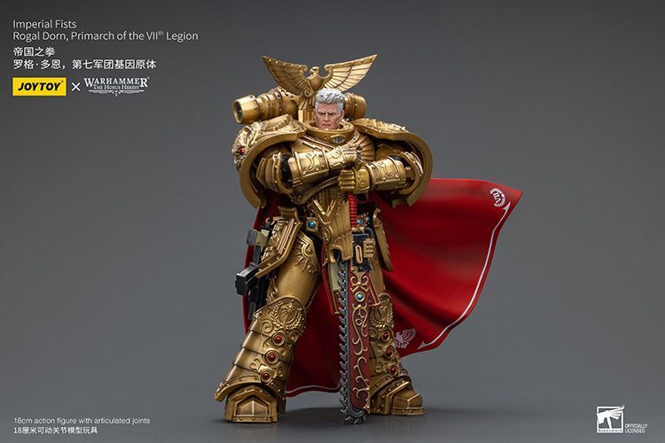 Фигурка из игры Warhammer 40k, Имперские Кулаки Рогал Дорн, примарх Vll-го легиона, JOYTOY, подвижная, 18 см (WHR 0060)