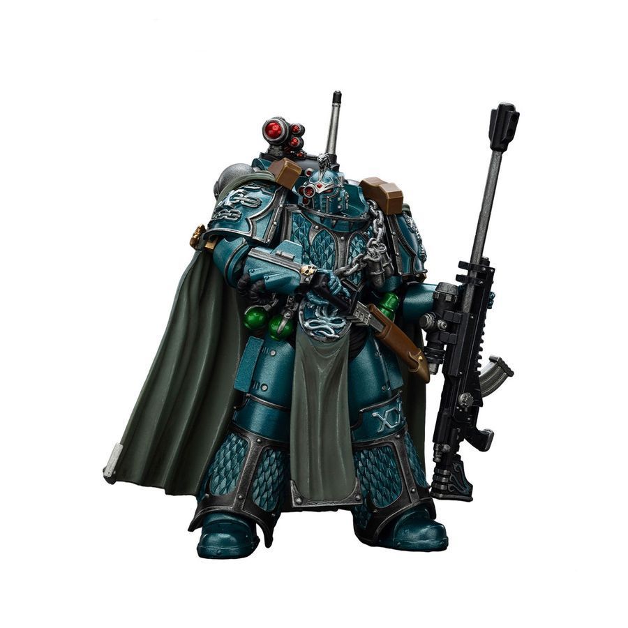 Фігурка з гри Warhammer 40k, Альфа-Легіон Ексодус зі снайперською гвинтівкою та силовим кинджалом, JOYTOY, рухома, 12,8 см (WHR 0158)