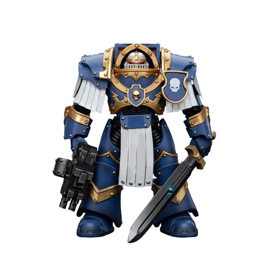 Фігурка з гри Warhammer 40k, Ультрамарини Катафракти Термінаторський загін Сержант із силовим мечем, JOYTOY, рухома, 13,6 см (WHR 0140)