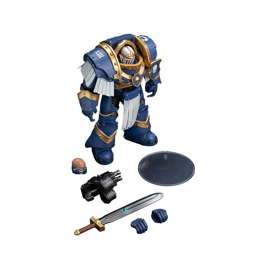 Фігурка з гри Warhammer 40k, Ультрамарини Катафракти Термінаторський загін Сержант із силовим мечем, JOYTOY, рухома, 13,6 см (WHR 0140)