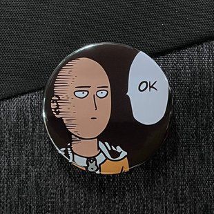 Значок аниме ВанПанчМен - One Punch Man, диаметр 58 мм (ZNOPM 0009)