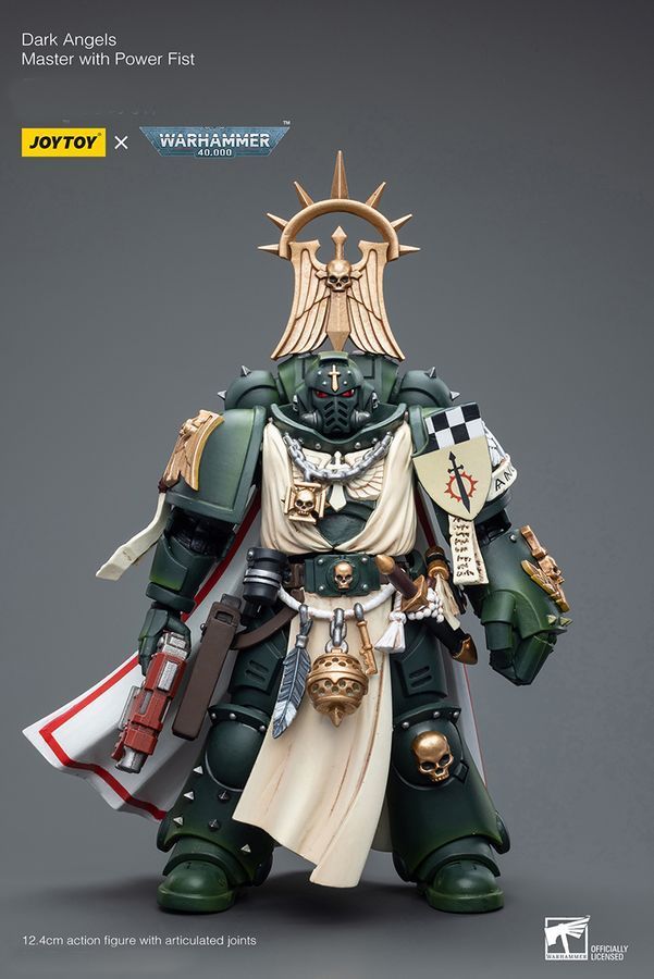 Фігурка з гри Warhammer 40k, Майстер Темних Ангелів з Силовим Кулаком, JOYTOY, рухома, 12,4 см (WHR 0162)