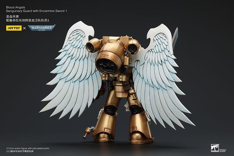 Фігурка з гри Warhammer 40k, Криваві Ангели Кривава Гвардієць з Збагаченим Мечем, JOYTOY, рухома, 12,2 см (WHR 0107)