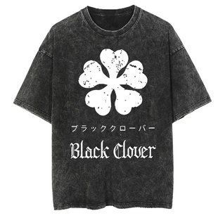 Футболка оверсайз с принтом из аниме Черный Клевер, универсальная, хлопок Washed Cotton, размер XXXL (FNBLC 0030G-XXXL)