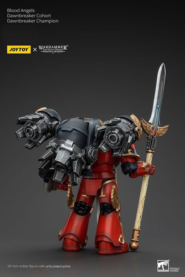 Фігурка з гри Warhammer 40k, Криваві Янголи Когорта Світанок Ангелів Чемпіон Світанку, JOYTOY, рухома, 12,1 см (WHR 0213)