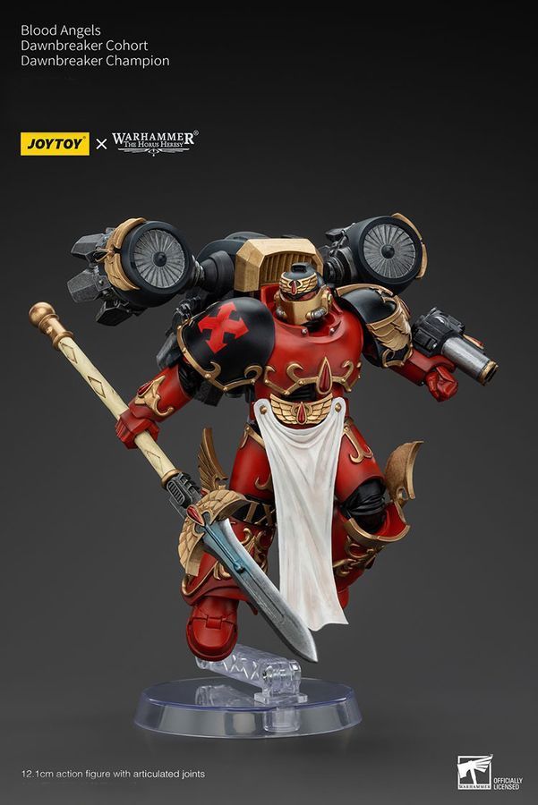 Фігурка з гри Warhammer 40k, Криваві Янголи Когорта Світанок Ангелів Чемпіон Світанку, JOYTOY, рухома, 12,1 см (WHR 0213)