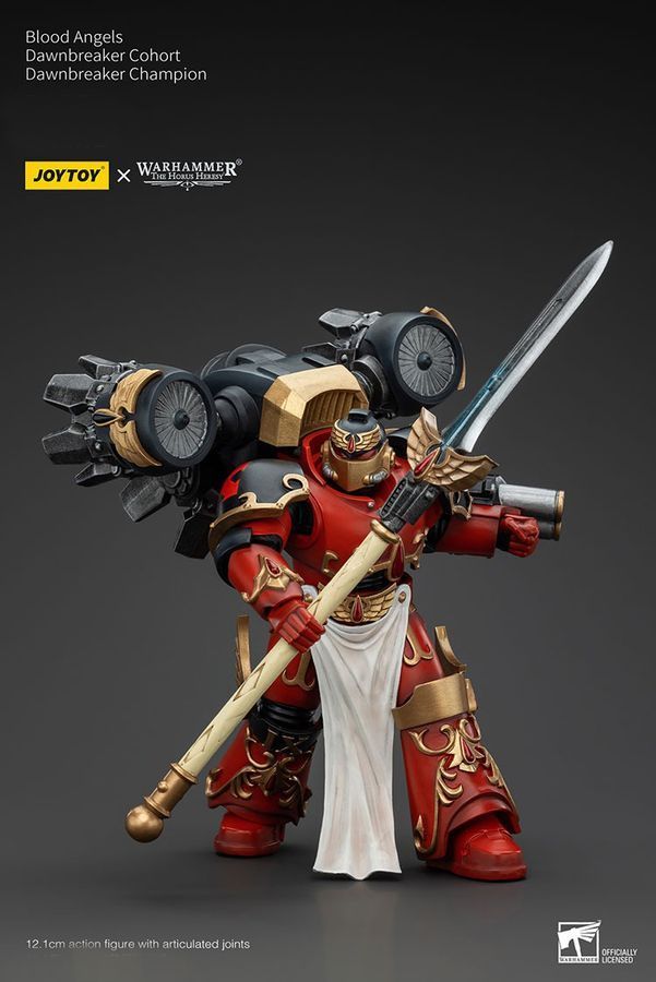 Фігурка з гри Warhammer 40k, Криваві Янголи Когорта Світанок Ангелів Чемпіон Світанку, JOYTOY, рухома, 12,1 см (WHR 0213)