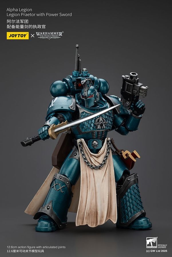 Фігурка з гри Warhammer 40k, Легіон Альфа Претор Легіону з силовим мечем, JOYTOY, рухома, 12,6 см (WHR 0147)