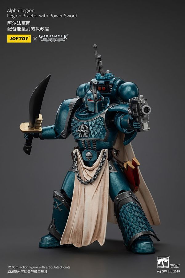 Фігурка з гри Warhammer 40k, Легіон Альфа Претор Легіону з силовим мечем, JOYTOY, рухома, 12,6 см (WHR 0147)