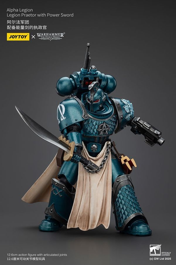 Фігурка з гри Warhammer 40k, Легіон Альфа Претор Легіону з силовим мечем, JOYTOY, рухома, 12,6 см (WHR 0147)