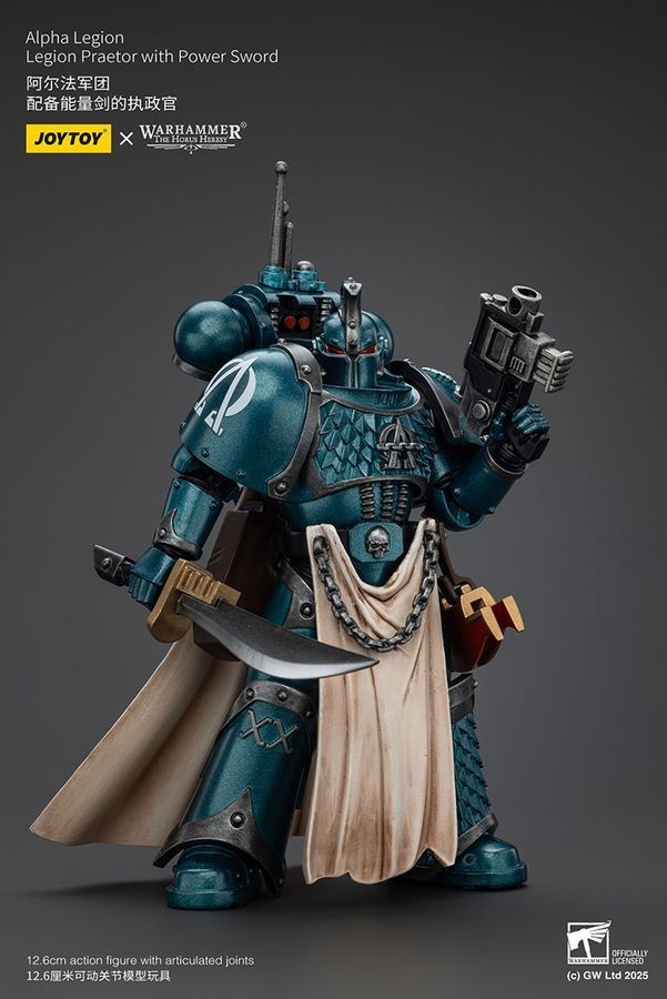 Фігурка з гри Warhammer 40k, Легіон Альфа Претор Легіону з силовим мечем, JOYTOY, рухома, 12,6 см (WHR 0147)