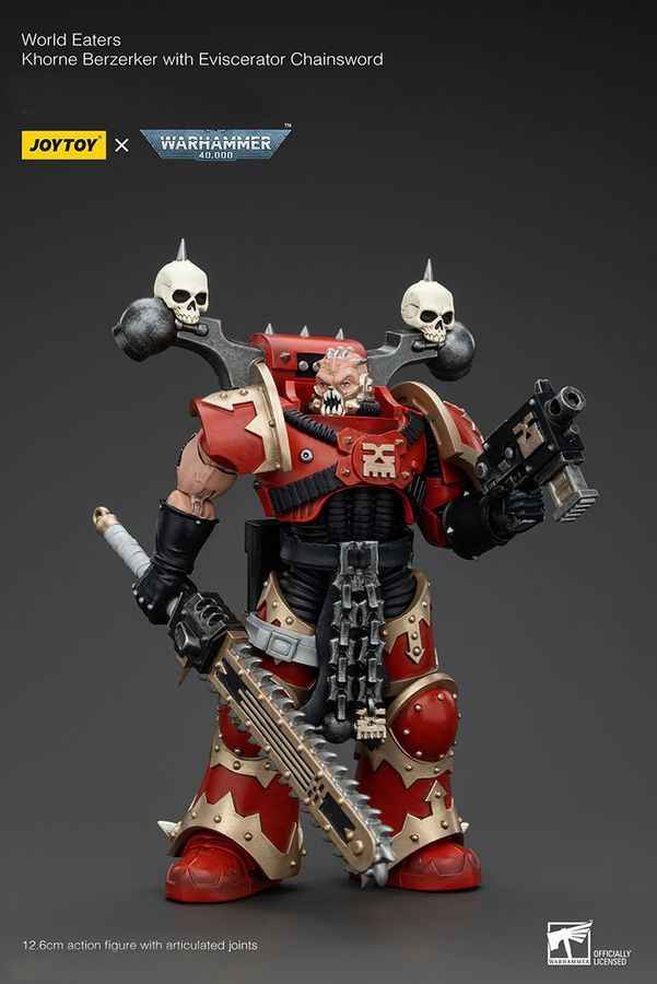 Фигурка из игры Warhammer 40k, Пожиратели Миров Эвисцератор с Цепным Мечом, JOYTOY, подвижная, 12,6 см (WHR 0163)