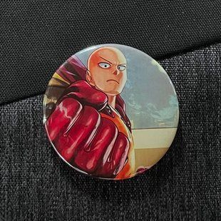 Значок аниме ВанПанчМен - One Punch Man, диаметр 58 мм (ZNOPM 0011)