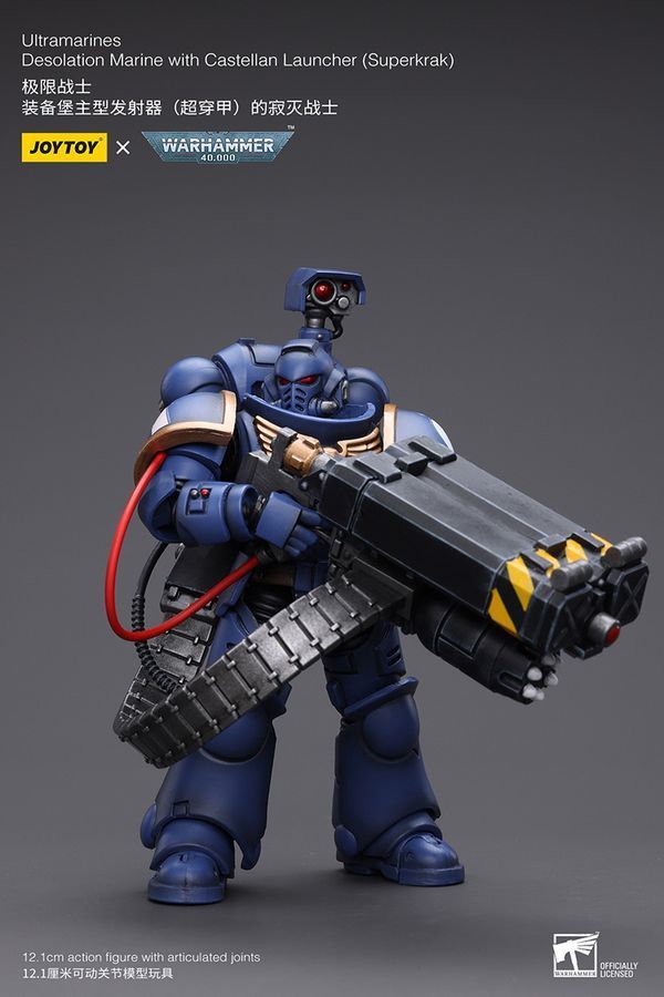 Фигурка из игры Warhammer 40k, Ультрамарины, Десантник пустыни, Суперкрак, JOYTOY, подвижная, 12,1 см (WHR 0020)