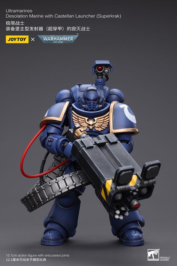 Фигурка из игры Warhammer 40k, Ультрамарины, Десантник пустыни, Суперкрак, JOYTOY, подвижная, 12,1 см (WHR 0020)