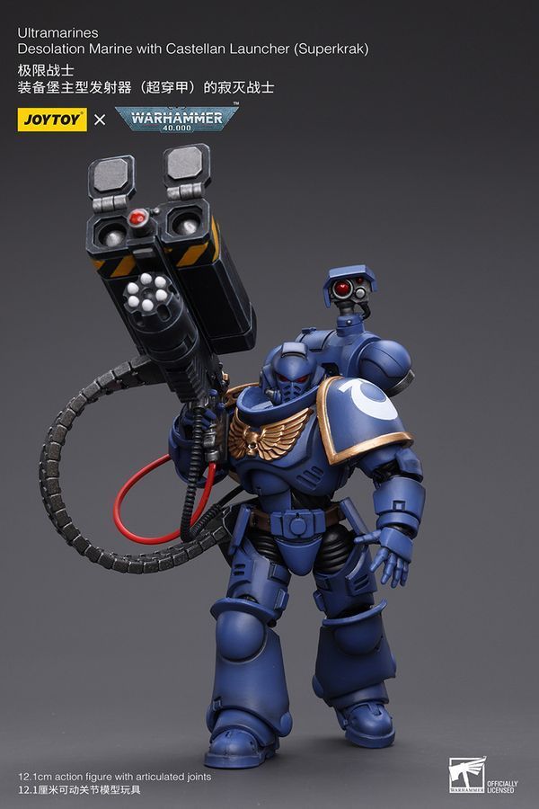 Фигурка из игры Warhammer 40k, Ультрамарины, Десантник пустыни, Суперкрак, JOYTOY, подвижная, 12,1 см (WHR 0020)