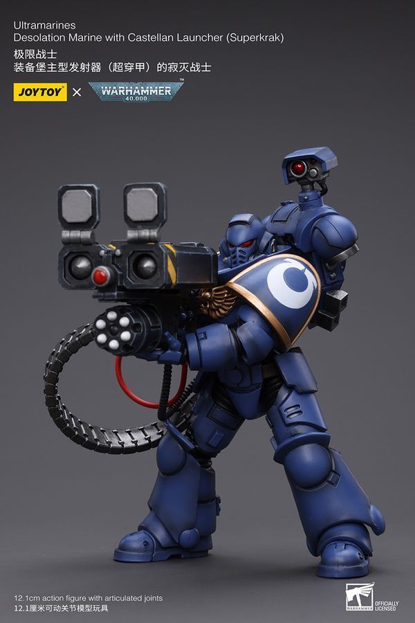 Фигурка из игры Warhammer 40k, Ультрамарины, Десантник пустыни, Суперкрак, JOYTOY, подвижная, 12,1 см (WHR 0020)