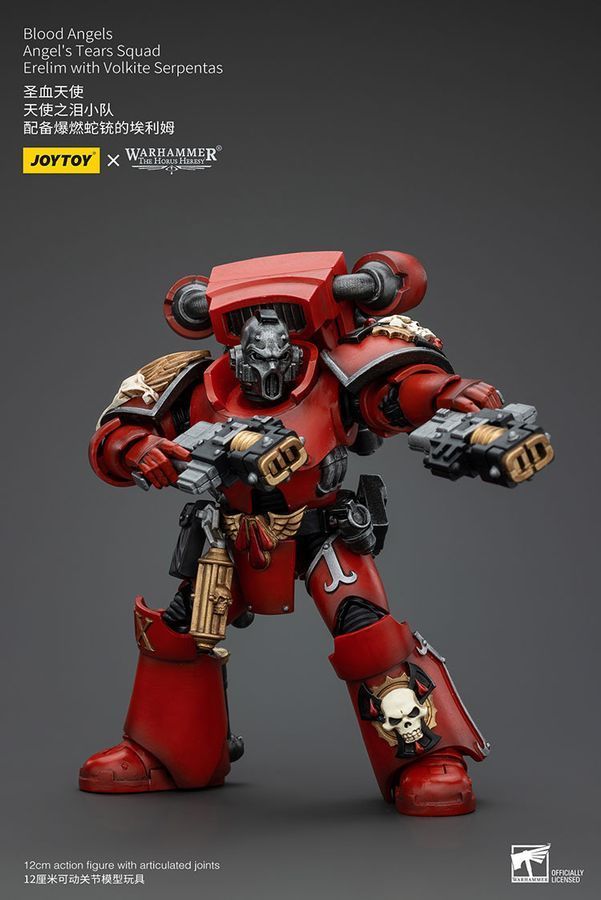 Фігурка з гри Warhammer 40k, Криваві Ангели Загін Сліз Ангела Ерелім з Волкитовою Зброєю, JOYTOY, рухома, 12 см (WHR 0109)