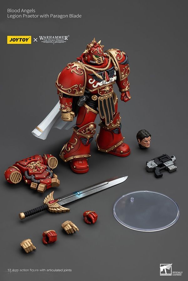 Фігурка з гри Warhammer 40k, Претор Легіону Кривавих Янголів з Мечем Парагону, JOYTOY, рухома, 12,4 см (WHR 0214)