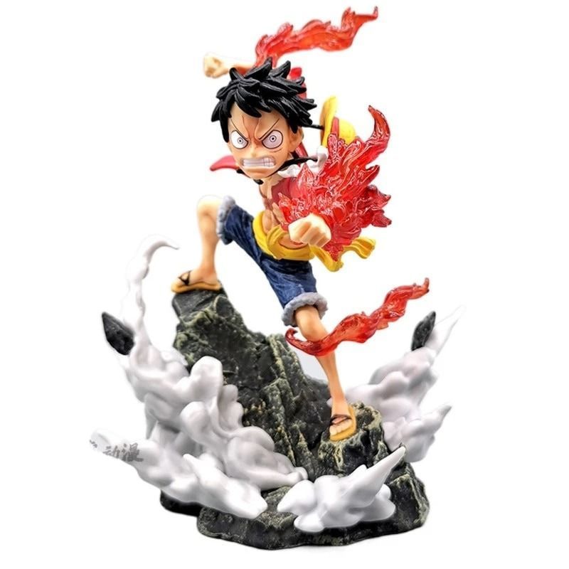 Аниме фигурка One Piece Ван Пис Luffy Мугивара Луффи с декорированной подставкой, 18см (OP 0066)