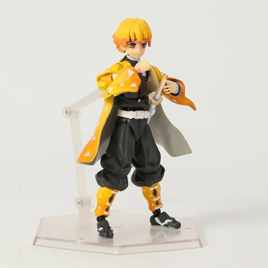 Подвижная аниме фигурка Клинок рассекающий демонов, Demon Slayer Zenitsu, Зеницу, 13 см (BDD 0071)