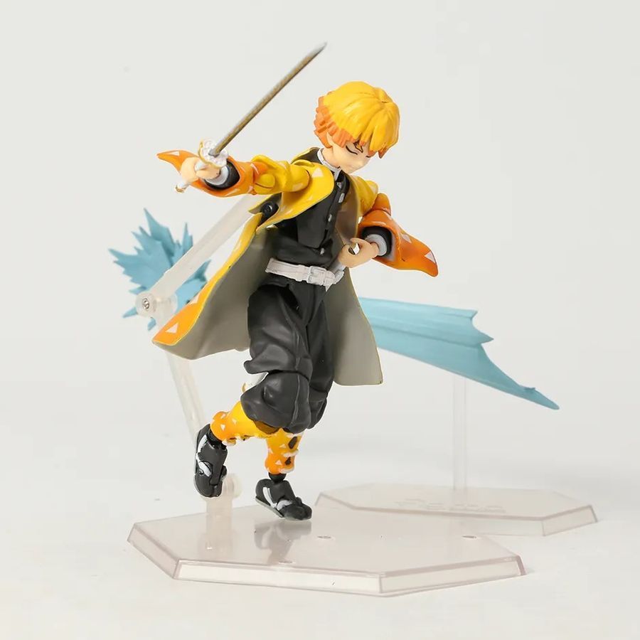 Подвижная аниме фигурка Клинок рассекающий демонов, Demon Slayer Zenitsu, Зеницу, 13 см (BDD 0071)