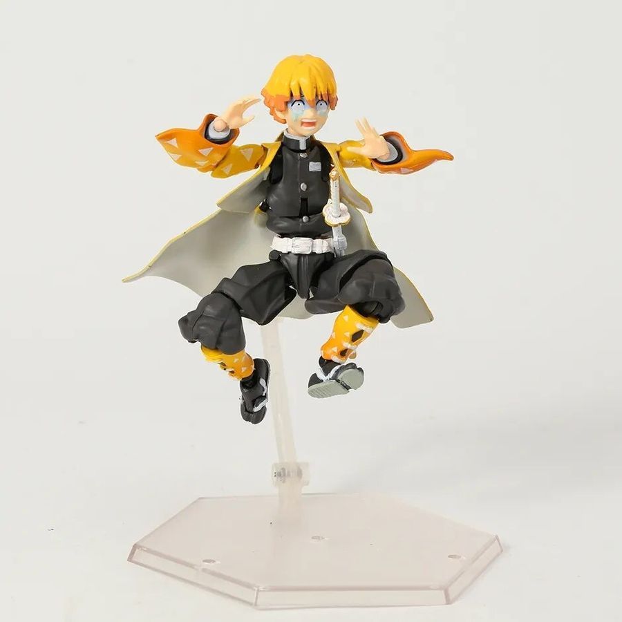 Подвижная аниме фигурка Клинок рассекающий демонов, Demon Slayer Zenitsu, Зеницу, 13 см (BDD 0071)