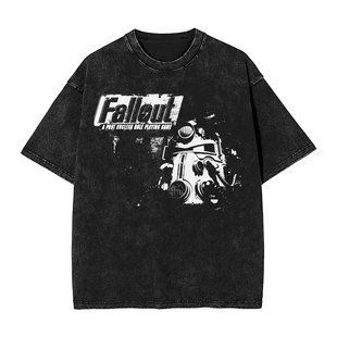 Футболка оверсайз з принтом з гри Fallout, універсальна, бавовна Washed Cotton, розмір XXXL (FFAL 0001G-XXXL)
