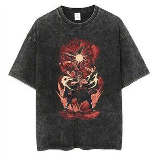 Футболка оверсайз с принтом из аниме Наруто, универсальная, хлопок Washed Cotton, размер XXXL (FNAR 0042G-XXXL)