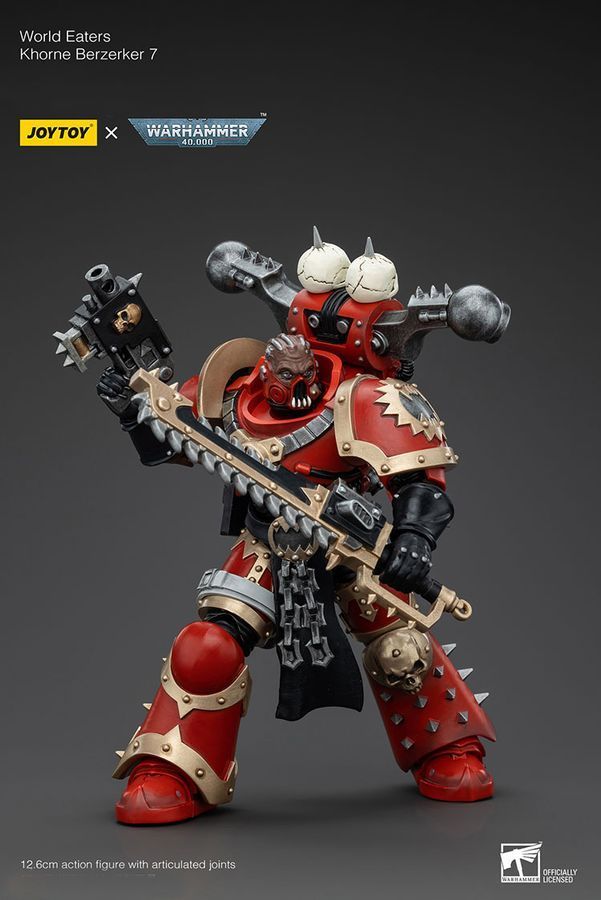 Фігурка з гри Warhammer 40k, Берсерк Пожирачі Світів Кхорн версія 7, JOYTOY, рухлива, 12,6 см (WHR 0165)