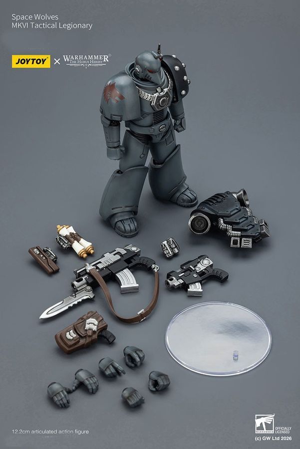 Фігурка з гри Warhammer 40k, Космічні Вовки Тактичний легіонер MKVI, JOYTOY, рухома, 12,2 см (WHR 0215)
