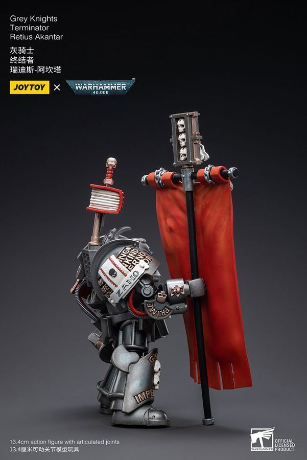 Фигурка из игры Warhammer 40k, Терминатор Серых Рыцарей Ретиус Акантар, JOYTOY, подвижная, 13,4 см (WHR 0063)