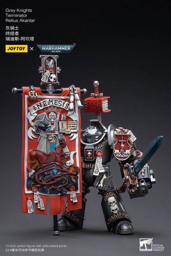 Фигурка из игры Warhammer 40k, Терминатор Серых Рыцарей Ретиус Акантар, JOYTOY, подвижная, 13,4 см (WHR 0063)